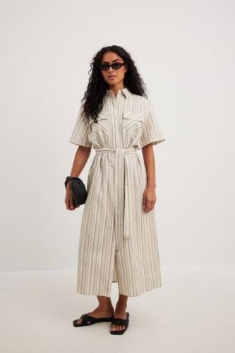 NA-KD Classic Short Sleeve Shirt Dress - Stripe