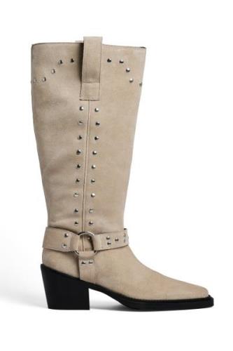 NA-KD Studded Western Boots - Beige