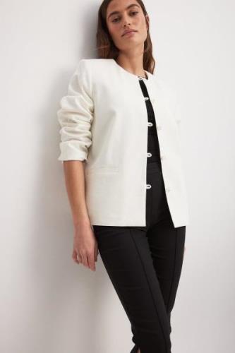 Claire Rose x NA-KD Linen Blazer - Offwhite