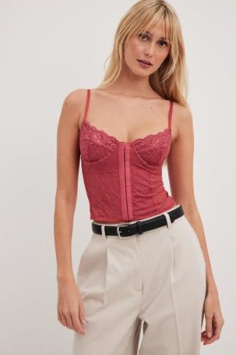 NA-KD Lingerie Blondekorsett med bøyle - Pink