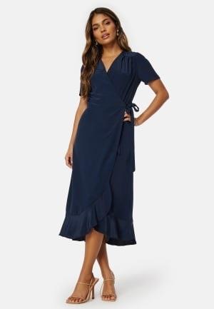 John Zack Short Sleeve Wrap Dress Navy XXL (UK18)