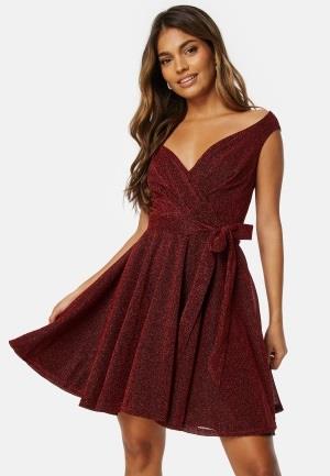 Goddiva Lurex Skater Dress Red XXL (UK18)