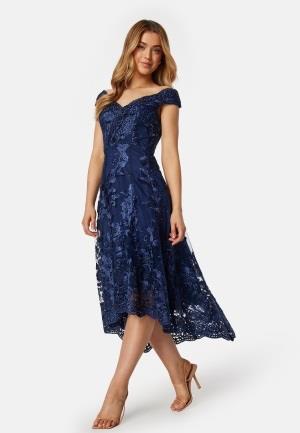 Goddiva Embroidered Lace Dress Dark blue S (UK8)