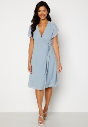 Bubbleroom Occasion Grienne Wrap Midi Dress Dusty blue 4XL