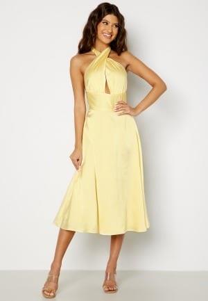 Bubbleroom Occasion Finelle Halterneck Dress Light yellow 3XL