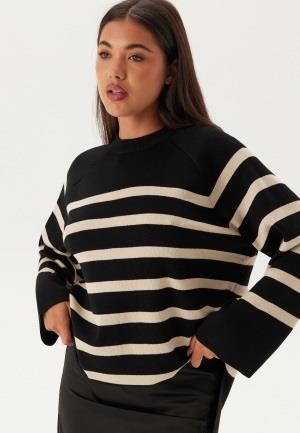 Object Collectors Item Objester LS Knit Top Black Stripes:Sandshell M