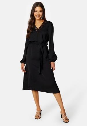 BUBBLEROOM Vallie midi lace dress Black S