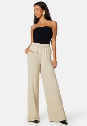 Pieces Flore HW Wide Pants White Pepper L