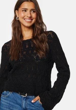 VILA Tvillos O-Neck Knit Top Black L