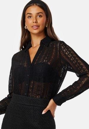 BUBBLEROOM Rhoda Lace Shirt Black S