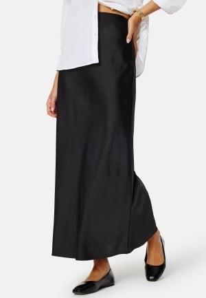 BUBBLEROOM Demi Maxi Satin Skirt Black 34