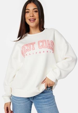 VILA Visif Oversize Sweat Top Optical Snow:Pr.Comb M