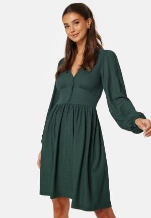 BUBBLEROOM Structure Button Short Dress Dark green M