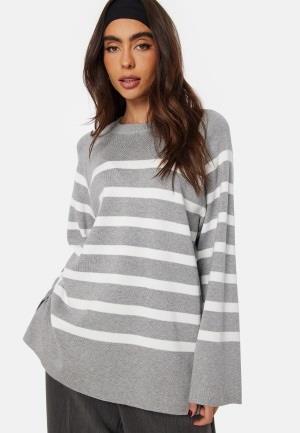 Object Collectors Item Objester LS Knit Top Grey melange/Striped M