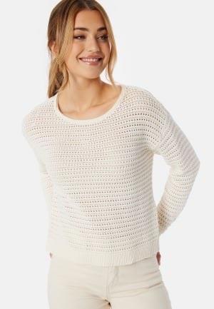 VILA Vibellisina boatneck L/S knit top Egret S