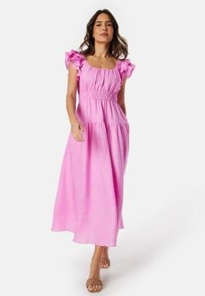 FOREVER NEW Athena Ruffle Midi Dress Candy Floss 38