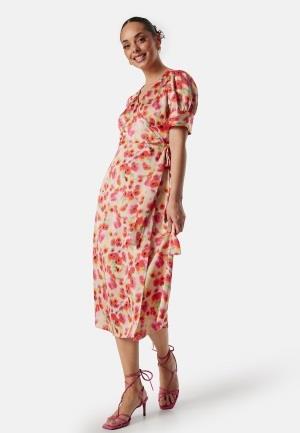 VILA Naria S/S Wrap Midi Dress Poppy Red AOP:Poppy 40