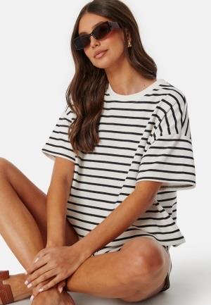 Pieces Pcchilli Summer Sweat Stripe Cloud Dancer Stripes:W. Black XL