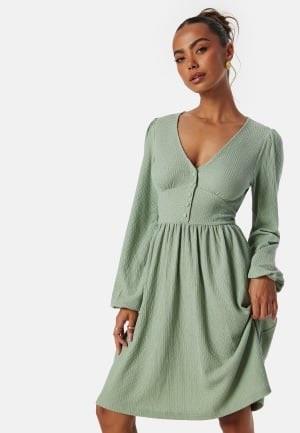 BUBBLEROOM Structure Button Short Dress Green S