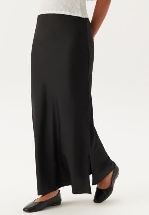 BUBBLEROOM Slit Satin Skirt Black 34