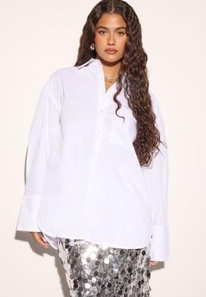 BUBBLEROOM Oversized Cotton Shirt White S