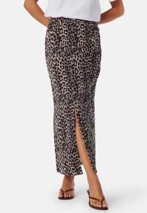 ONLY Onlcilla-ankle Long Slit Skirt Black AOP:Leo XS