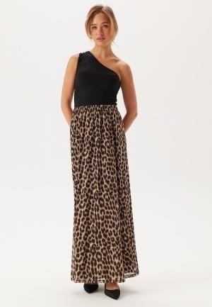 BUBBLEROOM Mesh Wide Maxi Skirt Leopard M