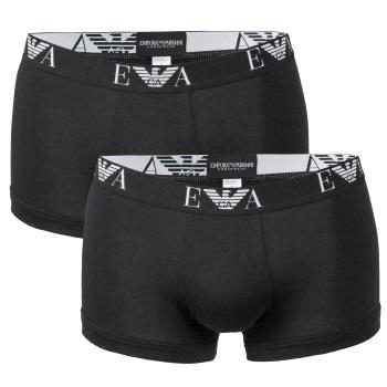 Emporio Armani 2P Stretch Cotton Trunk Svart bomull Medium Herre