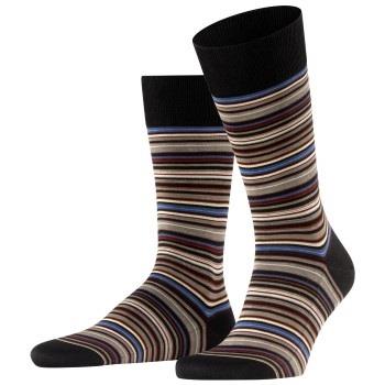 Falke Strømper Microblock Socks Svart stripet bomull Str 45/46 Herre