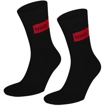 HUGO Strømper 2P Label Rib Socks Svart Str 39/42 Herre