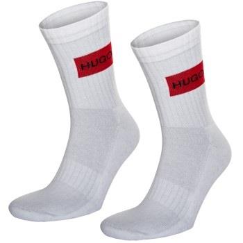 HUGO Strømper 2P Label Rib Socks Hvit Str 39/42 Herre