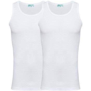 JBS 2P Organic Cotton Singlet Hvit økologisk bomull Large Herre