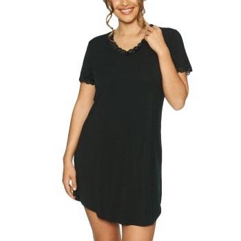 Lady Avenue Bamboo Nightdress SS Svart Bambus Small Dame