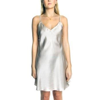 Lady Avenue Silk Satin Nightgown Champagne silke X-Large Dame