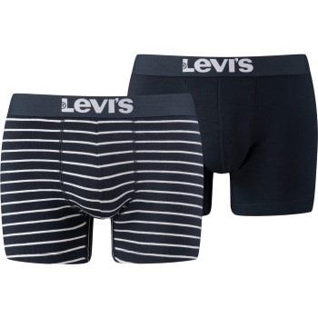 Levis 2P Base Stripe Boxer Hvit/Marine bomull Small Herre