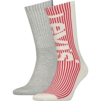 Levis Strømper 2P Retro Regular Cut Sock Rød/Grå Str 43/46