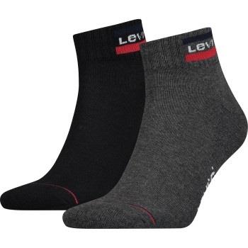 Levis Strømper 2P Sport Mid Cut Sock Svart/Grå Str 39/42