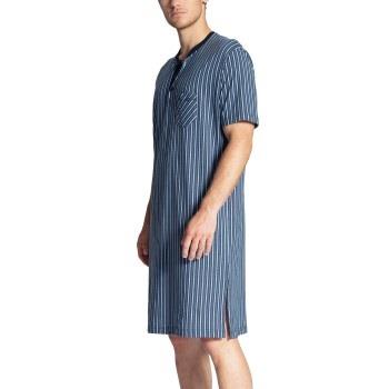 Calida Relax Imprint Nightshirt Blå bomull Small Herre