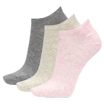 Calvin Klein Strømper 3P Chloe Cotton CK Logo Liner Socks Rosa/Grå Str...