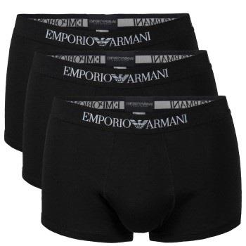 Armani Pure Cotton Trunks 3P Svart bomull Medium Herre