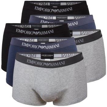 Armani Pure Cotton Trunks 6P Grå/Blå bomull Medium Herre