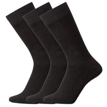 Claudio Strømper 3P Rib Heavy Cotton Socks Svart Str 40/47 Herre