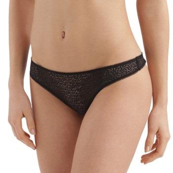 DKNY Truser Modern Lace Trim Thong Svart nylon Medium Dame