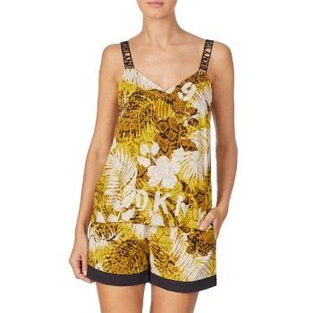 DKNY Rooftop Ready Tank and Boxer Set Gul Mønster viskose Medium Dame