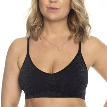 Missya BH Lucia Waffel Glitter Bra Top Svart polyamid Medium Dame