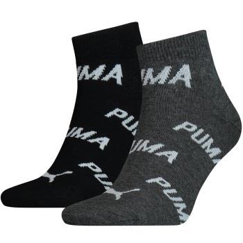 Puma Strømper 2P BWT Quarter Sock Svart/Grå Str 39/42