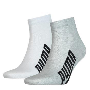 Puma Strømper 2P Lifestyle Quarter Sock Hvit/Grå Str 39/42