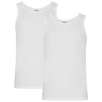 Resteröds 2P Organic Cotton Tank Top Slim Fit Hvit økologisk bomull Sm...