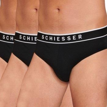 Schiesser 3P 95-5 Organic Cotton Rio Brief Helsvart bomull Medium Herr...