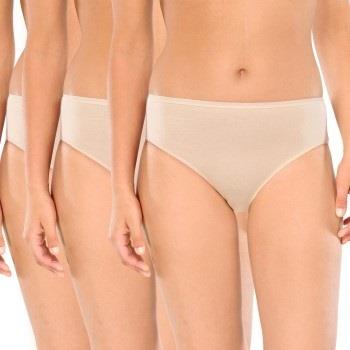 Schiesser Truser 3P Essentials Cotton Briefs Beige bomull 38 Dame